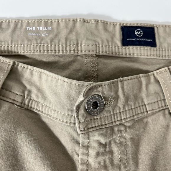 MEN'S Adriano Goldschmied Tellis Chino Pants 36/34 Tan Beige Modern Slim Khaki - Picture 10 of 12
